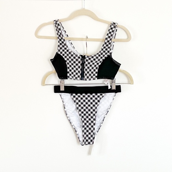 Tart Riley Zip Front 2-Piece Bikini Set Gingham XS - Picture 4 of 5